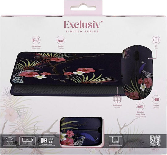 T'nB Tropic Mousepad & Wireless Mouse Albastru