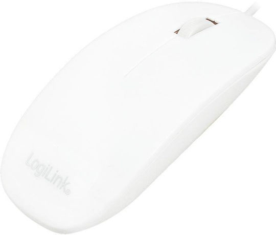 LogiLink Slim Ενσύρματο Ποντίκι Λευκό