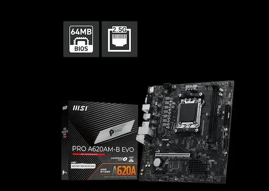 MSI Placă De Bază PRO A620M-B Micro ATX Cu Socket AMD AM5