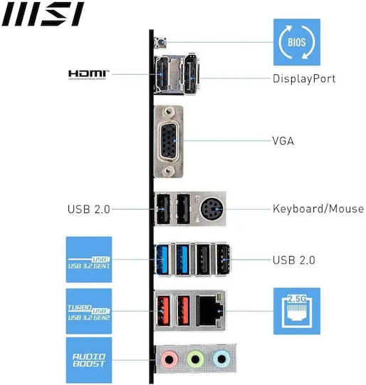 MSI Pro B650M-P Motherboard Micro ATX με AMD AM5 Socket 7E27-001R