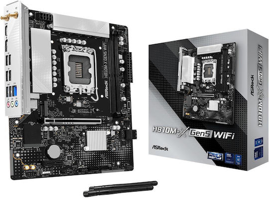 ASRock H810M-X GEN5 Wi-Fi Motherboard Micro ATX with Intel 1851 Socket 90-MXBU80-A0UAYZ