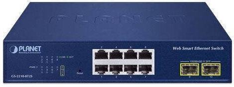 Planet Technology GS-2210-8T2S Verwaltet L2 Switch mit 8 Ports Gigabit (1Gbps) Ethernet und 2 SFP Ports