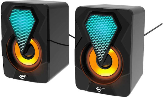 Havit SK210 Mini Ηχεία Υπολογιστή 2.0 με RGB Φωτισμό και Ισχύ 3W σε Μαύρο Χρώμα