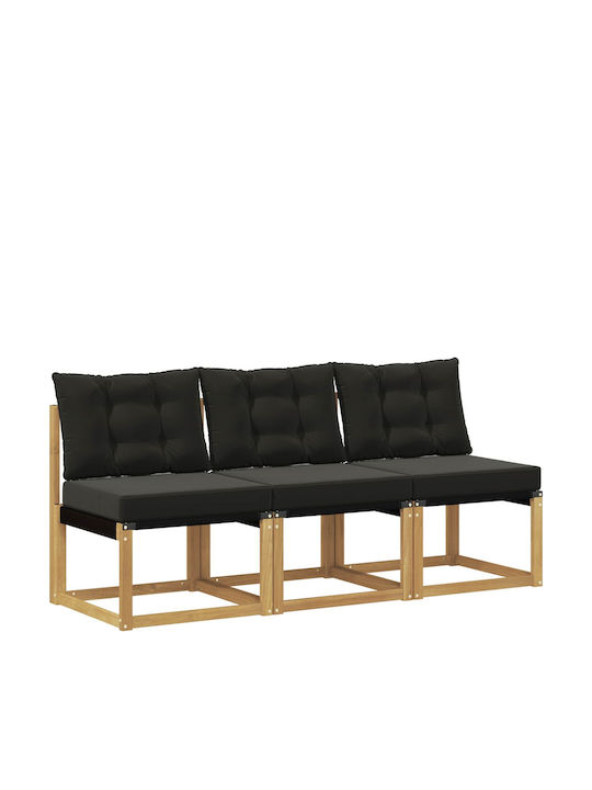 Dreisitziges Outdoor-Sofa Hölzernes mit Kissen