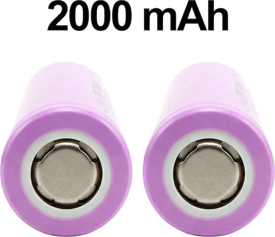 Avizar Пакет 2 3.7v 2000mah Компактни Електронни Презареждаеми Литиеви Батерии Розови