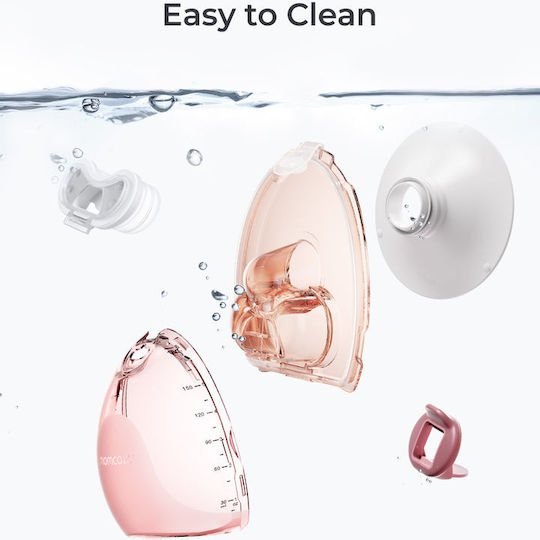 Momcozy Hands Free Ultra Slim Electric Double Breast Pump Battery BPA Free Pink 180ml