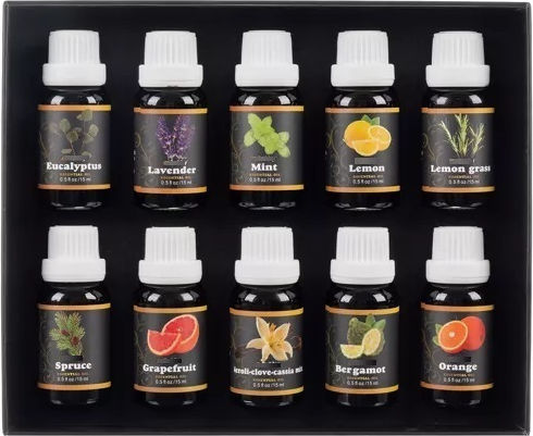 Set 10 Essential Oils Humidifier Black