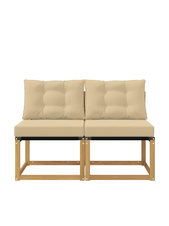 vidaXL Zweisitziges Outdoor-Sofa Hölzernes mit Kissen