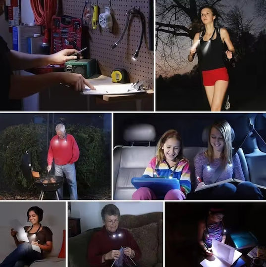 Led Reading Lamp Zola 2 Light Sources 3 Lighting Modes Neck Positioning Battery Powered 56 Cm Black