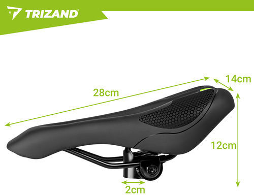 Trizand Fahrradsattel Kohlenstoff Schwarze 280 x 140 mm