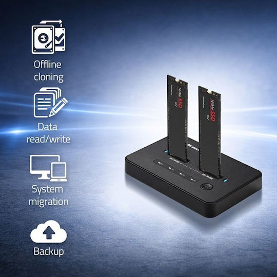Qoltec Docking Station for PCIe Hard Disks with USB-C Connection 52366
