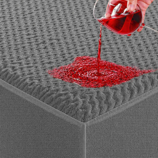 Protecție Pentru Saltea Supraînălțată Waterproof Gri 160x200+30cm