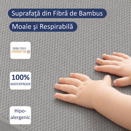 Protecție Pentru Saltea Supraînălțată Waterproof Gri 160x200+30cm