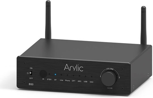 Arylic B50 Bluetooth Πομπός Δέκτης Ηχεία Wharfedale Dx-3 Walnut Hi-fi Bundle
