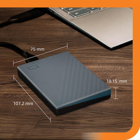 Western Digital My Passport USB 3.2 External 2.5" HDD 4TB Gray
