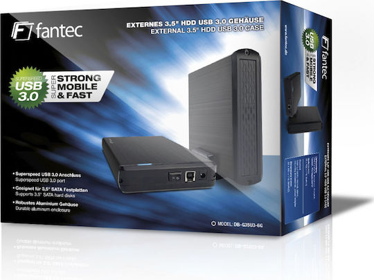 Fantec Кутия за Твърд Диск SATA III със Свързаност SATA / USB 3.0