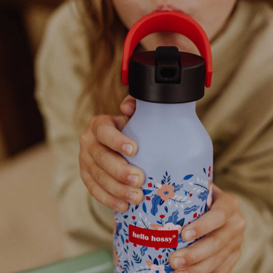 Hello Hossy Kids Water Bottle Thermos Blue 350ml
