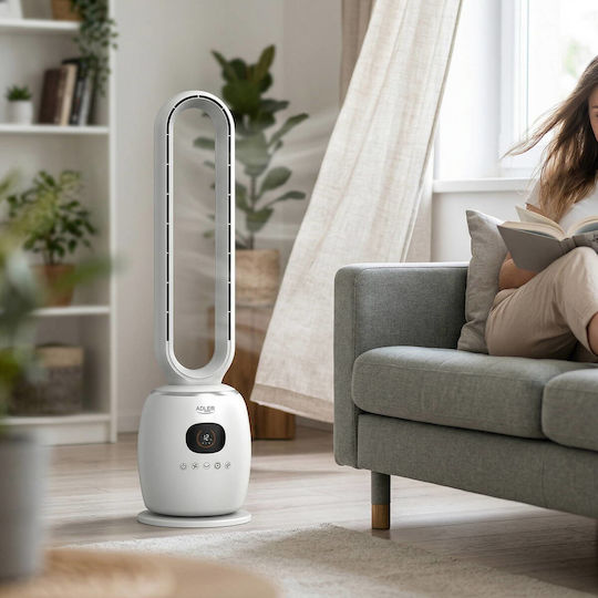 Adler Ventilator Fără Palete 60W cu Telecomandă Alb