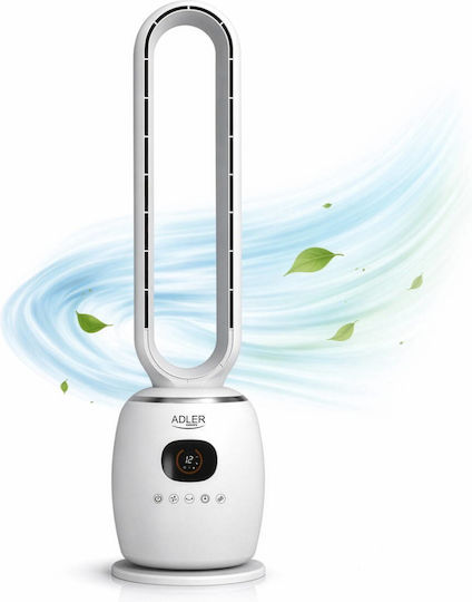Adler Ventilator Fără Palete 60W cu Telecomandă Alb