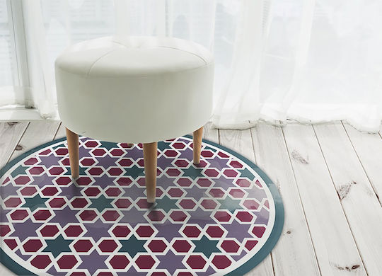 Tulup Covor Rotund Roz Φ50cm