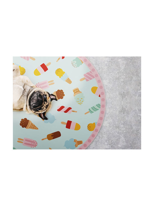 Tulup Tulup Wohnzimmer Teppich Rund Bunte Eiscreme F50cm