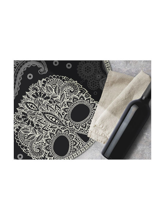 Tulup Non-Slip Round Black Rug Φ60cm