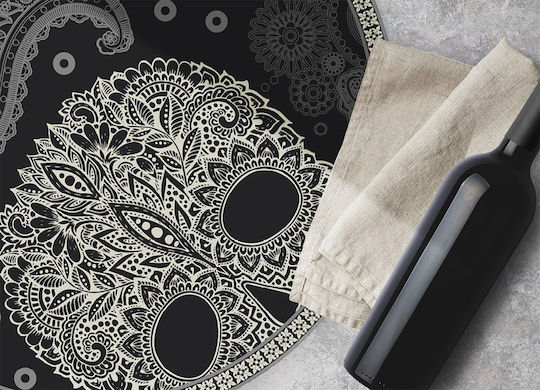Tulup Non-Slip Round Black Rug Φ60cm