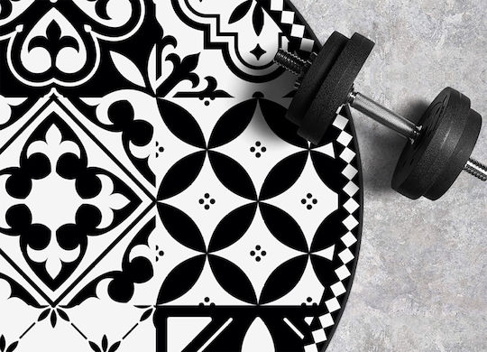 Tulup Round Kitchen Mat Black 130cm