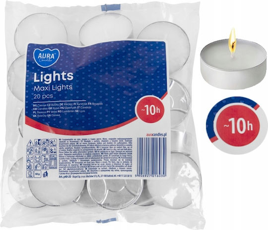 Aura Glass Aromatic Tealights In White Colour 20 Pieces