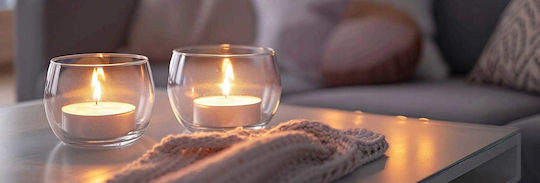 Aura Glass Aromatic Tealights In White Colour 20 Pieces