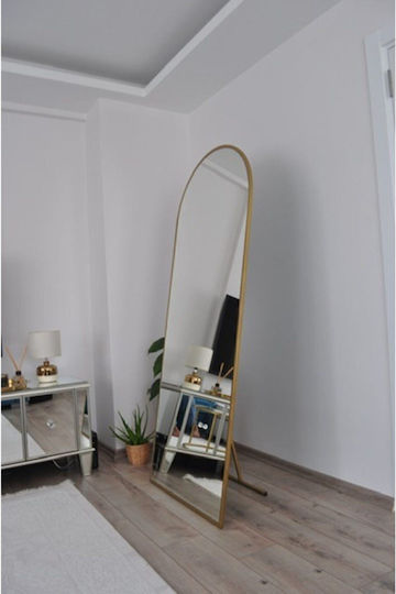 SteweHome Oglindă De Podea Ovală Aurie 180x70cm