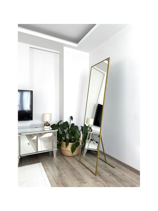 SteweHome Огледало с Златна Метална Рамка 180x50см
