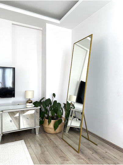 SteweHome Boden- oder Standspiegel mit Gold Metallischem Rahmen 180x50cm