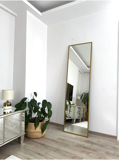SteweHome Boden- oder Standspiegel mit Gold Metallischem Rahmen 180x50cm
