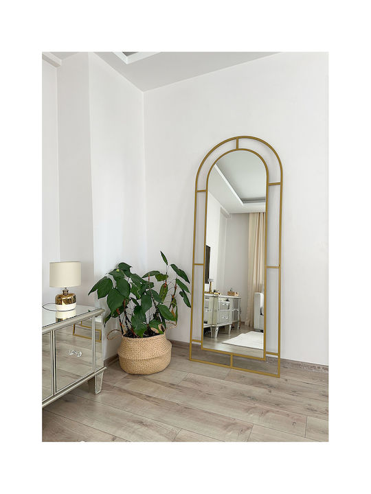 SteweHome Oval Mirror with Gold Metal Frame 180x70cm