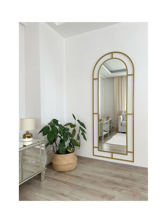 SteweHome Oval Mirror with Gold Metal Frame 180x70cm