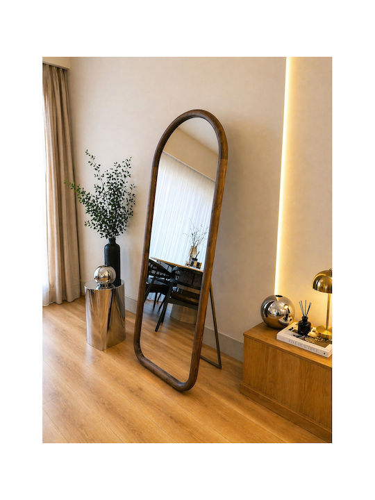 SteweHome Oval Mirror with Wooden Frame 180x70cm