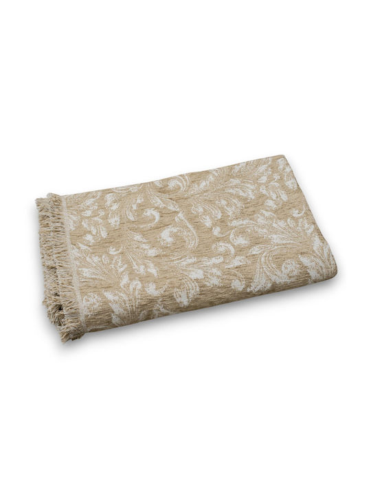 Cotone Silya Ριχτάρι Πολυθρόνας Chenille 180x170εκ. Μελί