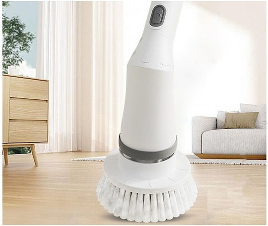Perie Electrică Rotativă De Curățare Cu 6 Capete Alb Gri 360 De Grade