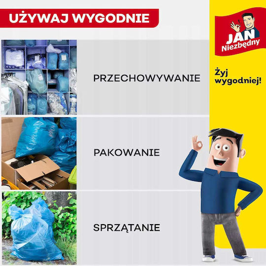 Jan Niezbędny Biologisch Abbaubare Müllsäcke mit 120l Fassungsvermögen 3x8 Stück Grau