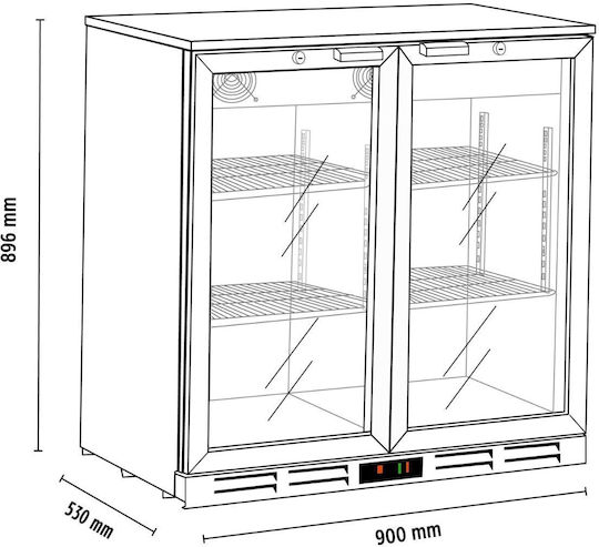 Alfa Frost Back Bar Refrigerator 222lt H89.6xW90xL53cm