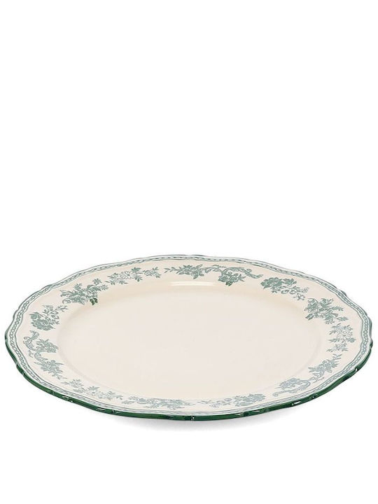 Salt & Pepper Shallow Serving Plate Porcelain Green with Diameter 27cm