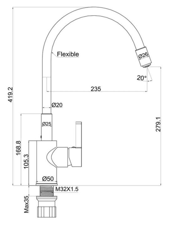 Interflex Flex Double Ψηλή Πάγκου Μαύρη Interflex Flex Double Ψηλή Πάγκου Μαύρη