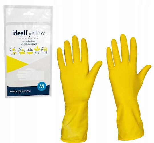 Γάντια Καθαριότητας Latex Medium Κίτρινα 12 Ζεύγη