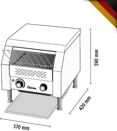 Alfa Frost Gewerbliche Rollende Toaster 2.24kW