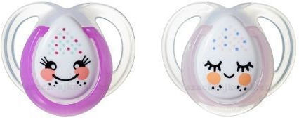 Tommee Tippee Ортодонтични Залъгалки Силикон Нощни За 0-6 Месеца 2 Броя