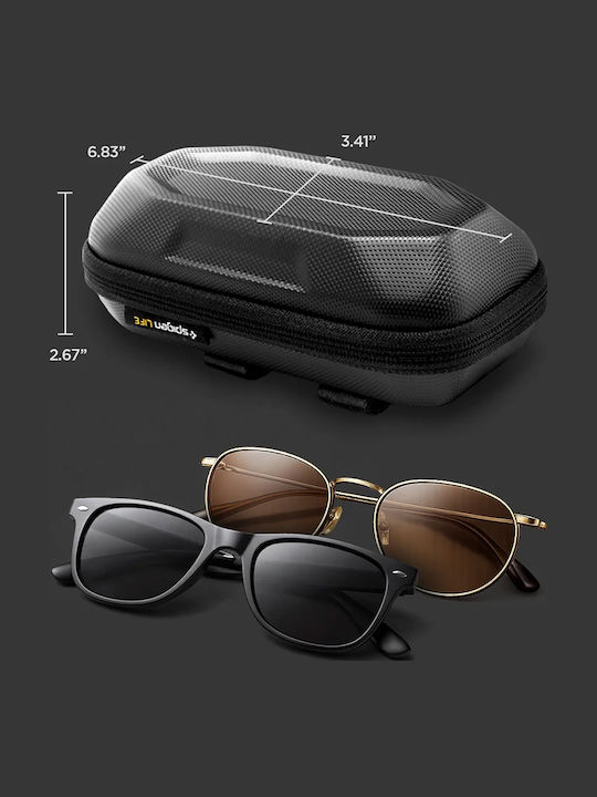 Spigen Sunglass Case Lock Fit Lf520 Acs09444 Universal Zipper Built In Metal Clip Bottle Opener Black