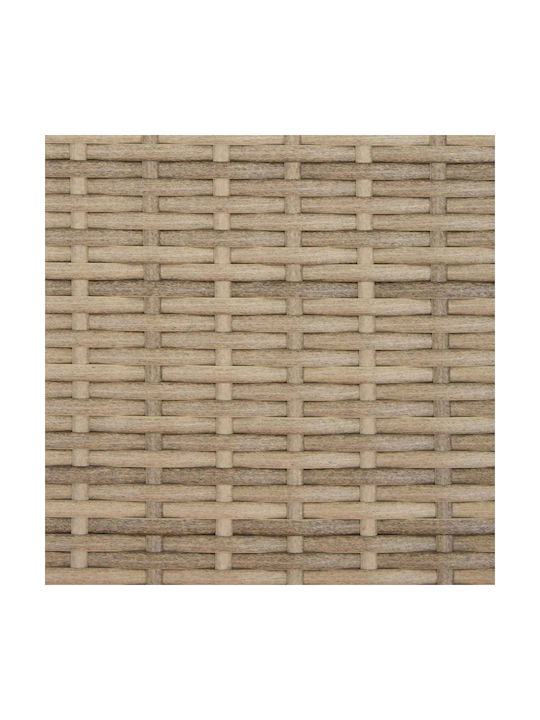 Gartenhocker Würfel Außeneinsatz Rattan mit Beige Kissen 80x38x42cm