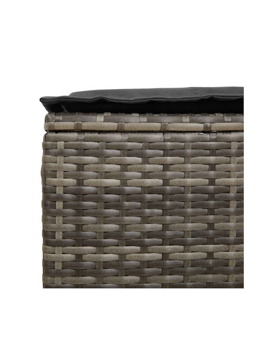 Gartenhocker Würfel Außeneinsatz Rattan mit Grauem Kissen 2 Stück 38x38x45cm