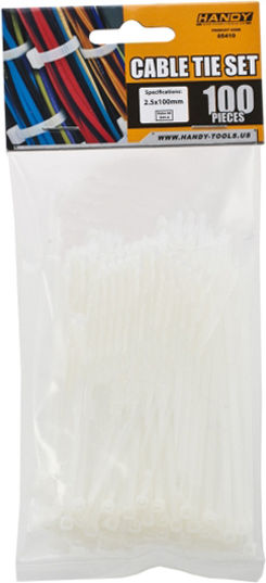Plastic Cable Ties 100×2.5 Mm Nylon Self-locking Transparent 100 Pcs
